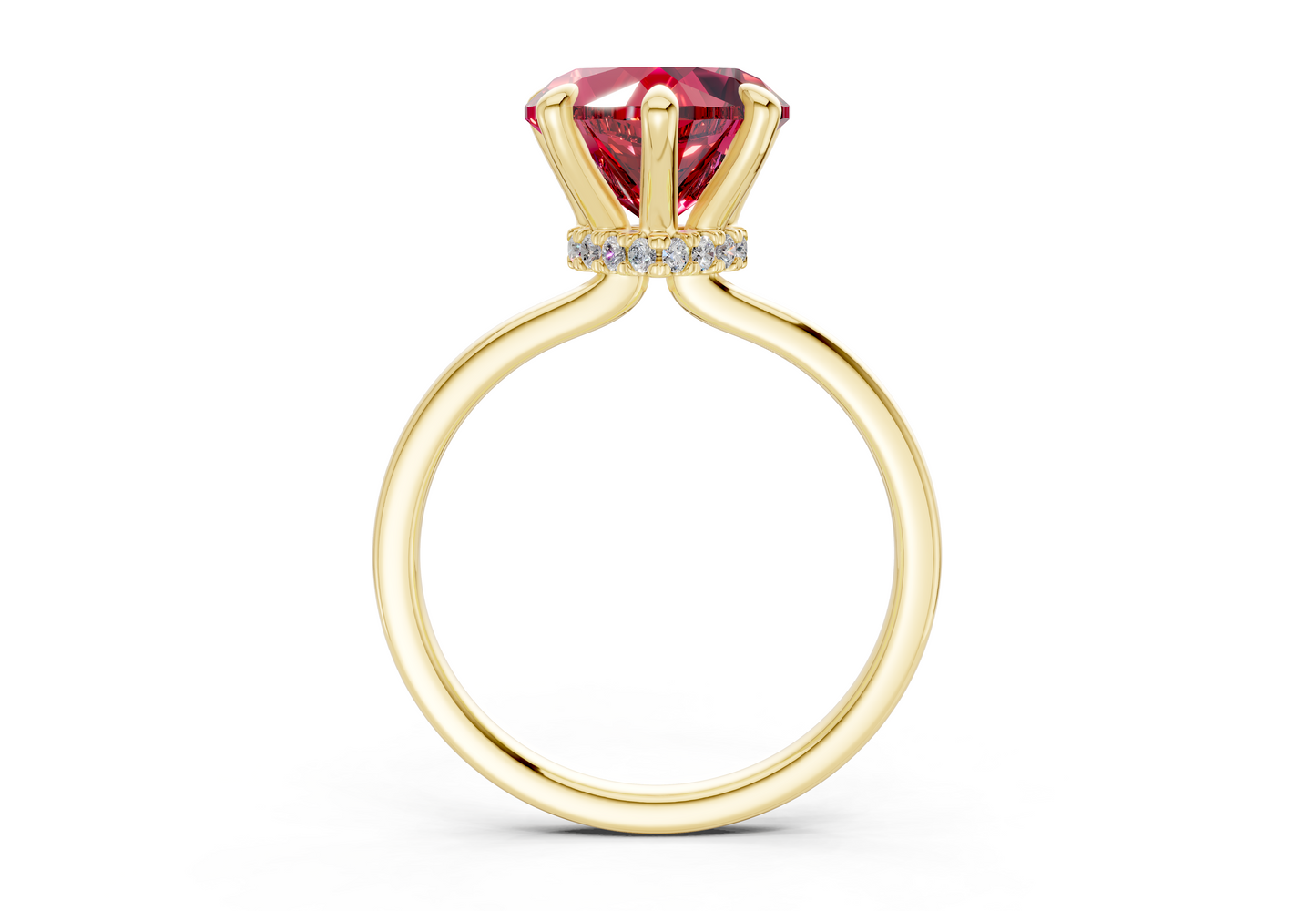 Seraphina Ruby Gemstone Solitaire Heart Cut 1.8mm Engagement Ring