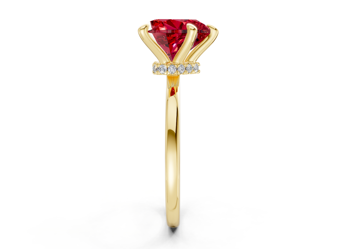 Seraphina Ruby Gemstone Solitaire Heart Cut 1.8mm Engagement Ring