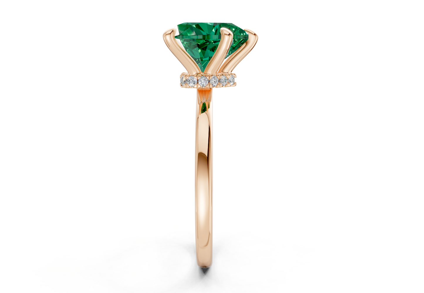 Seraphina Emerald Gemstone Solitaire Heart Cut 1.8mm Engagement Ring