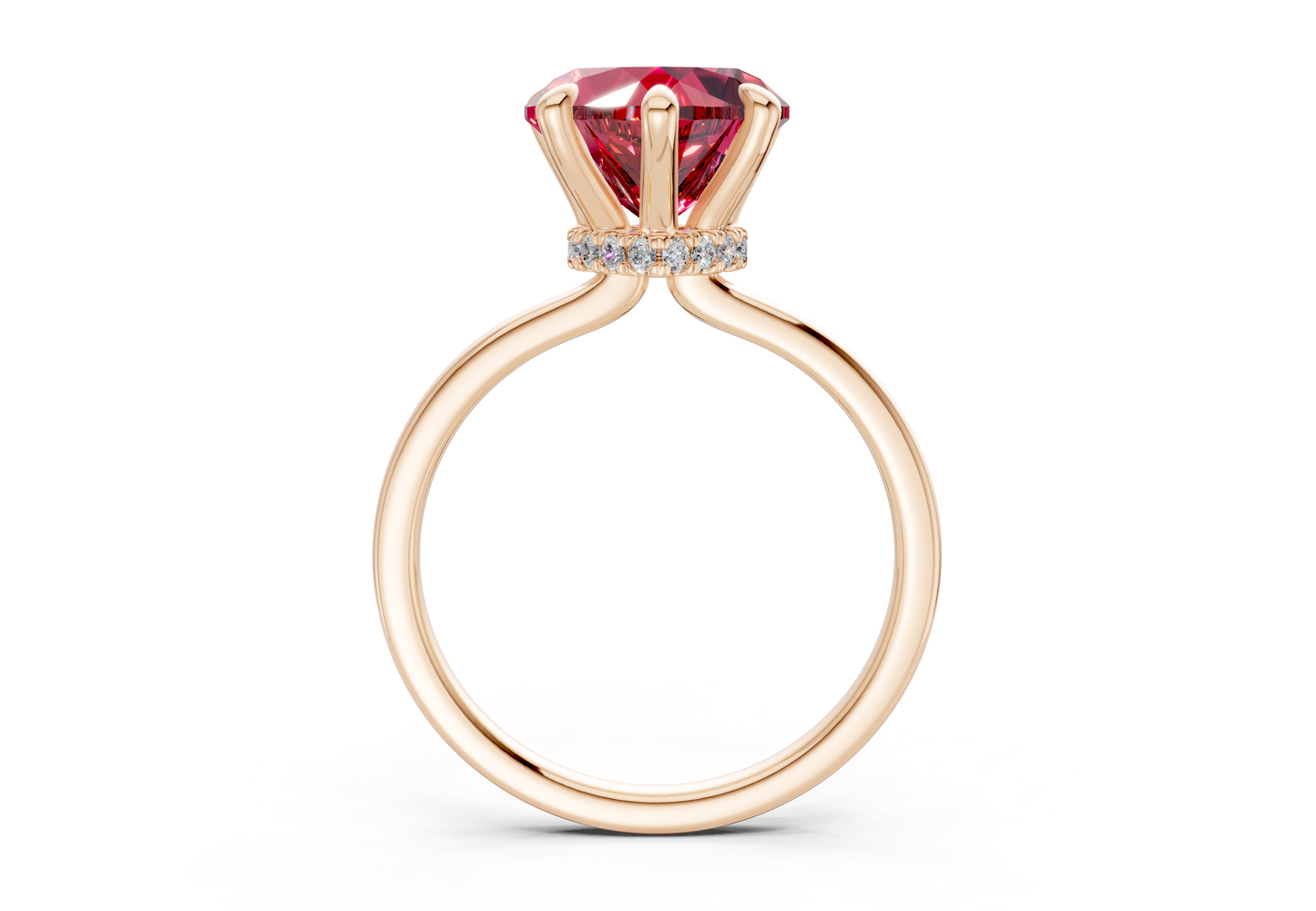 Seraphina Ruby Gemstone Solitaire Heart Cut 1.8mm Engagement Ring
