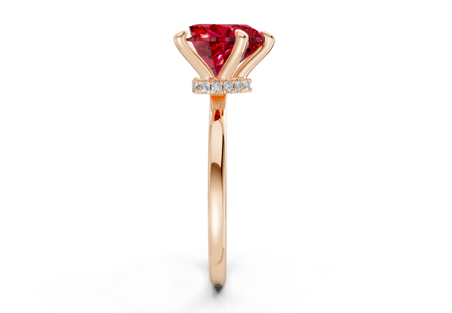 Seraphina Ruby Gemstone Solitaire Heart Cut 1.8mm Engagement Ring