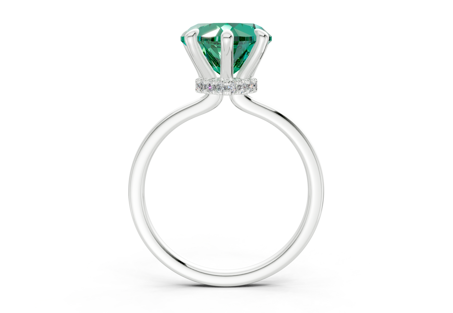 Seraphina Emerald Gemstone Solitaire Heart Cut 1.8mm Engagement Ring