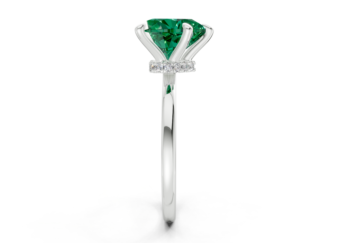 Seraphina Emerald Gemstone Solitaire Heart Cut 1.8mm Engagement Ring