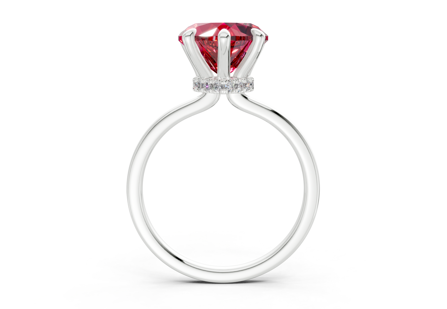Seraphina Ruby Gemstone Solitaire Heart Cut 1.8mm Engagement Ring