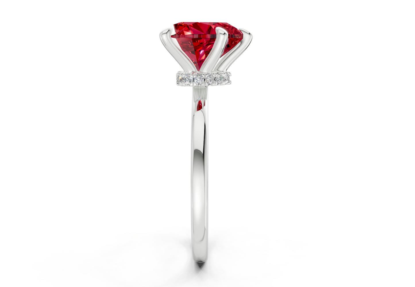 Seraphina Ruby Gemstone Solitaire Heart Cut 1.8mm Engagement Ring