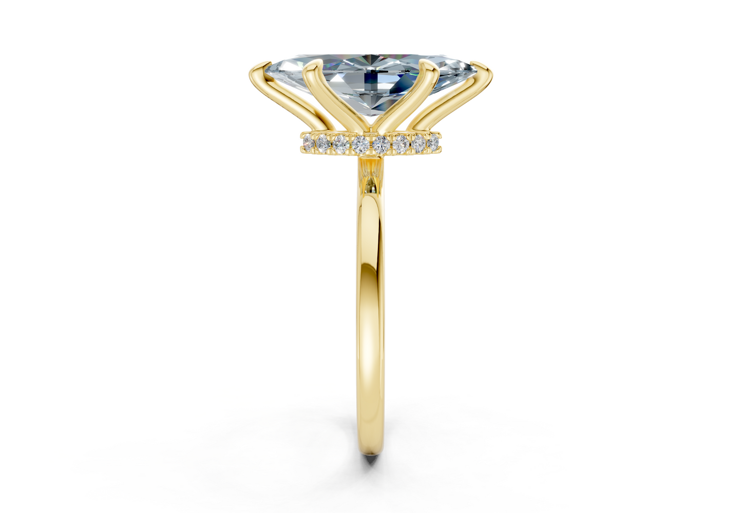 Seraphina Blue Diamond Solitaire Marquise Cut 1.8mm Engagement Ring