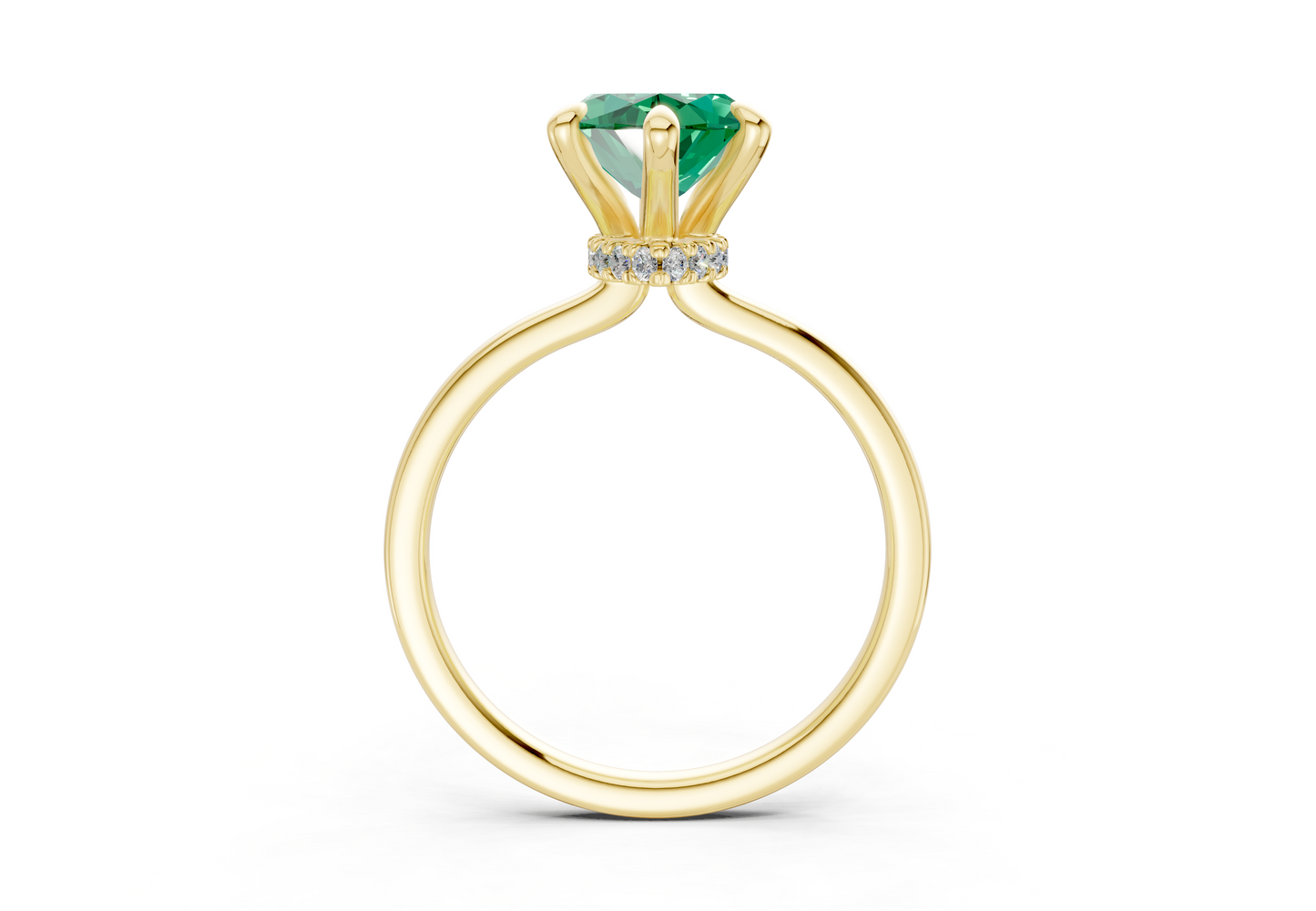 Seraphina Emerald Gemstone Solitaire Marquise Cut 1.8mm Engagement Ring