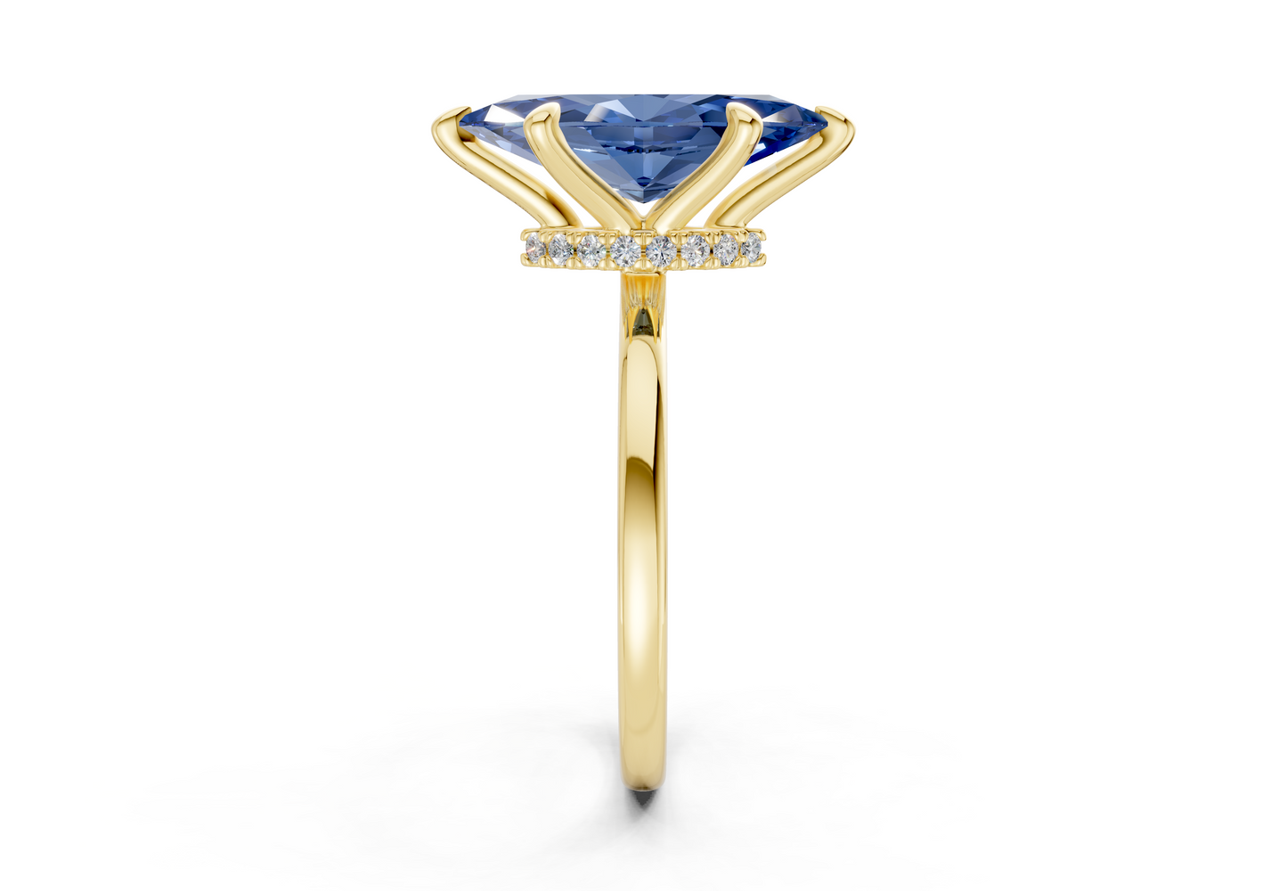 Seraphina Sapphire Gemstone Solitaire Marquise Cut 1.8mm Engagement Ring