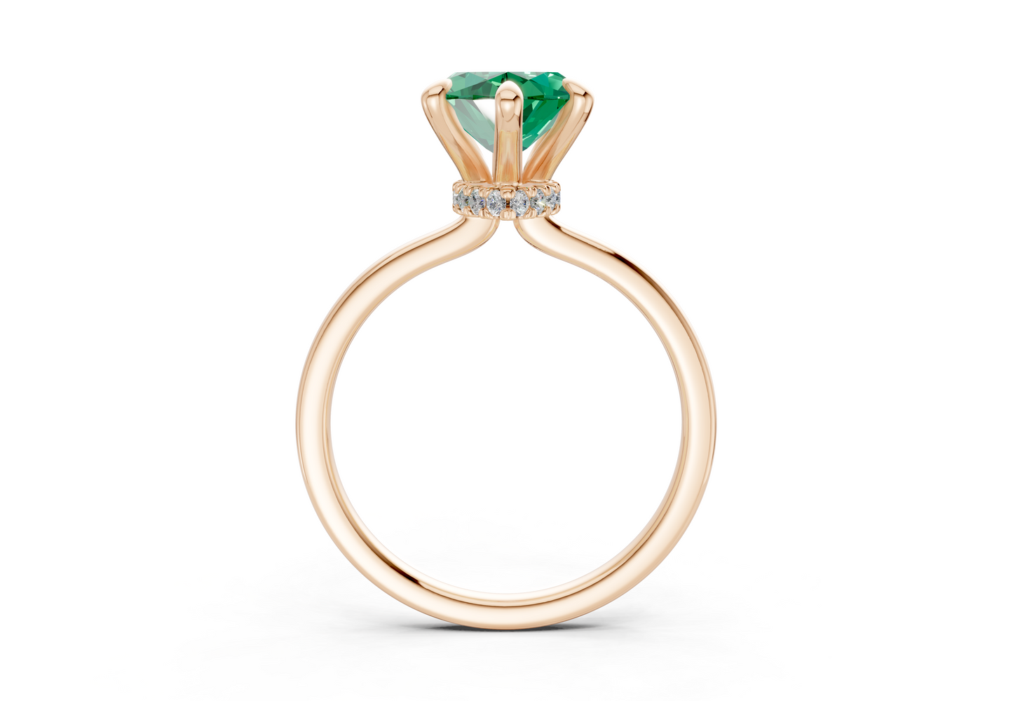 Seraphina Emerald Gemstone Solitaire Marquise Cut 1.8mm Engagement Ring