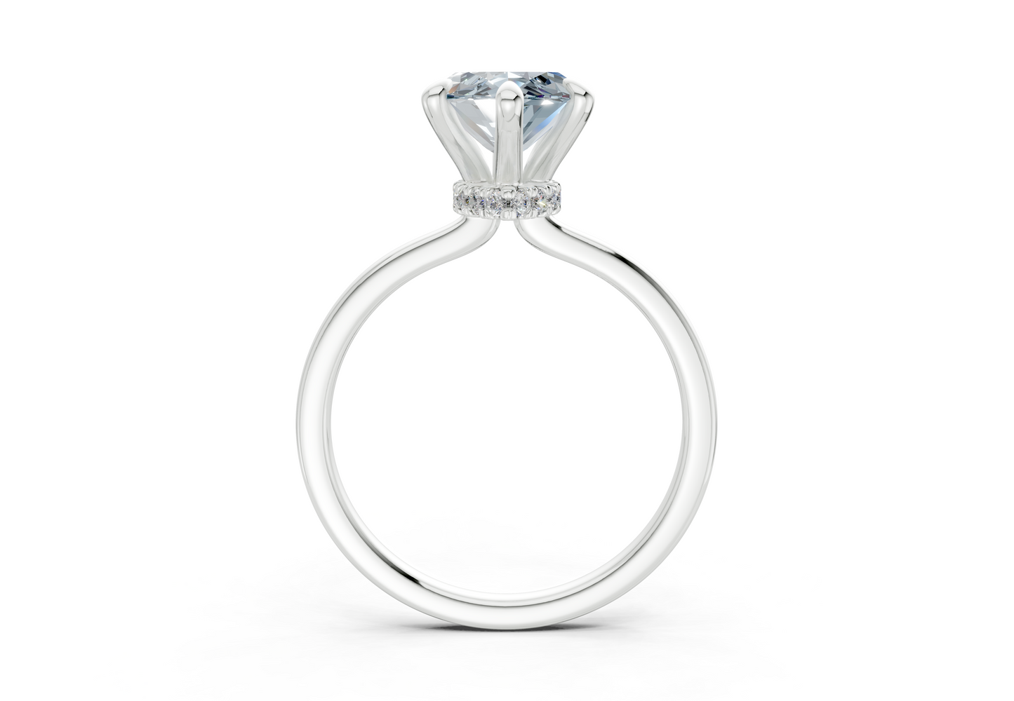 Seraphina Blue Diamond Solitaire Marquise Cut 1.8mm Engagement Ring
