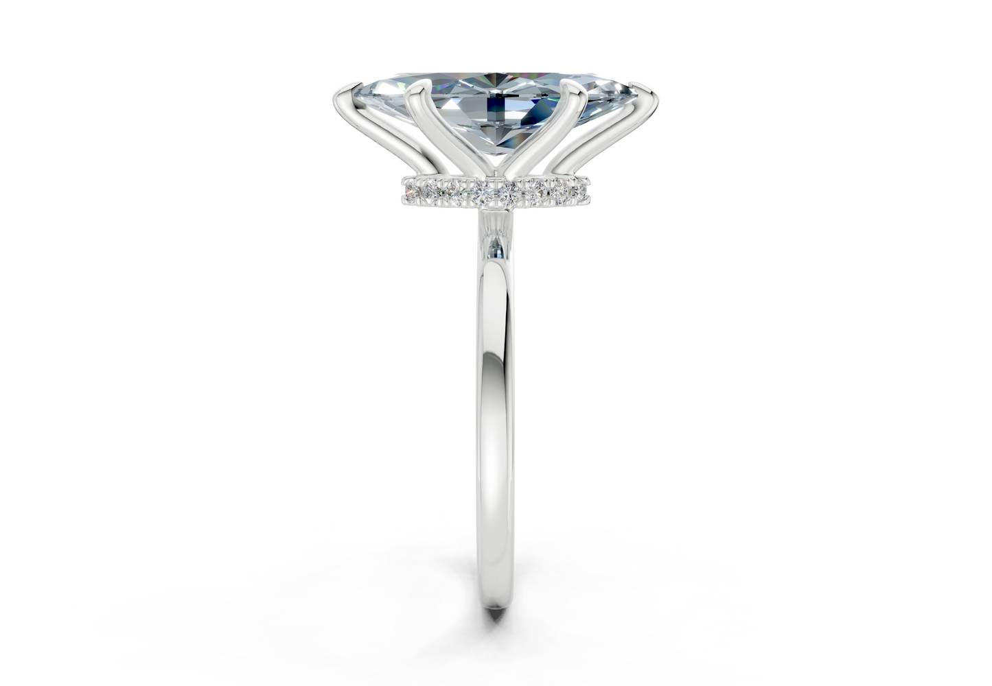Seraphina Blue Diamond Solitaire Marquise Cut 1.8mm Engagement Ring