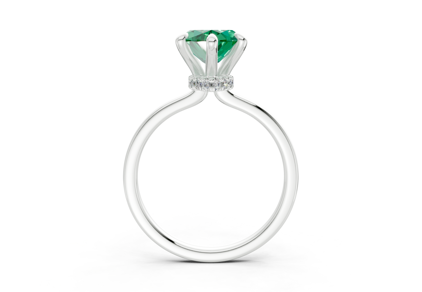 Seraphina Emerald Gemstone Solitaire Marquise Cut 1.8mm Engagement Ring