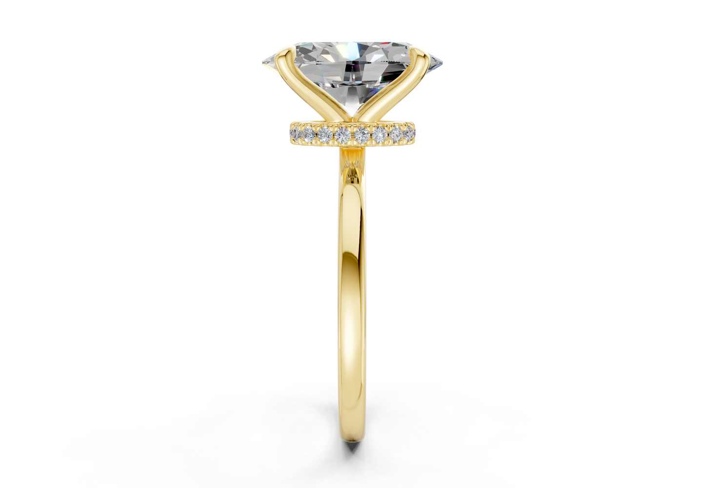 Seraphina Diamond Solitaire Oval Cut 1.8mm Engagement Ring