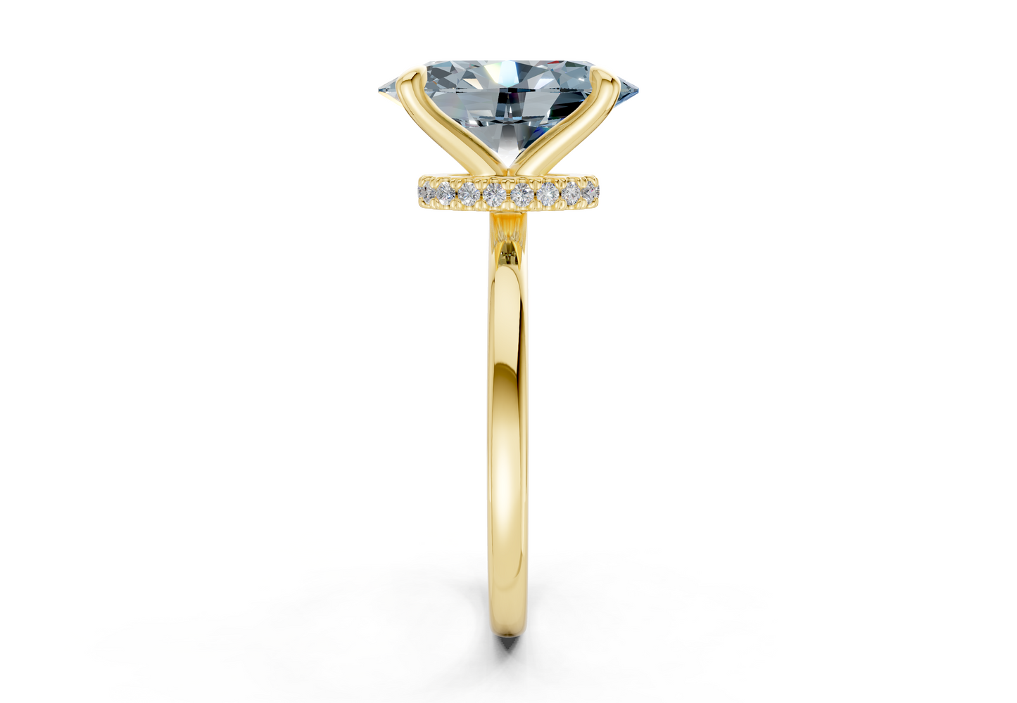 Seraphina Blue Diamond Solitaire Oval Cut 1.8mm Engagement Ring