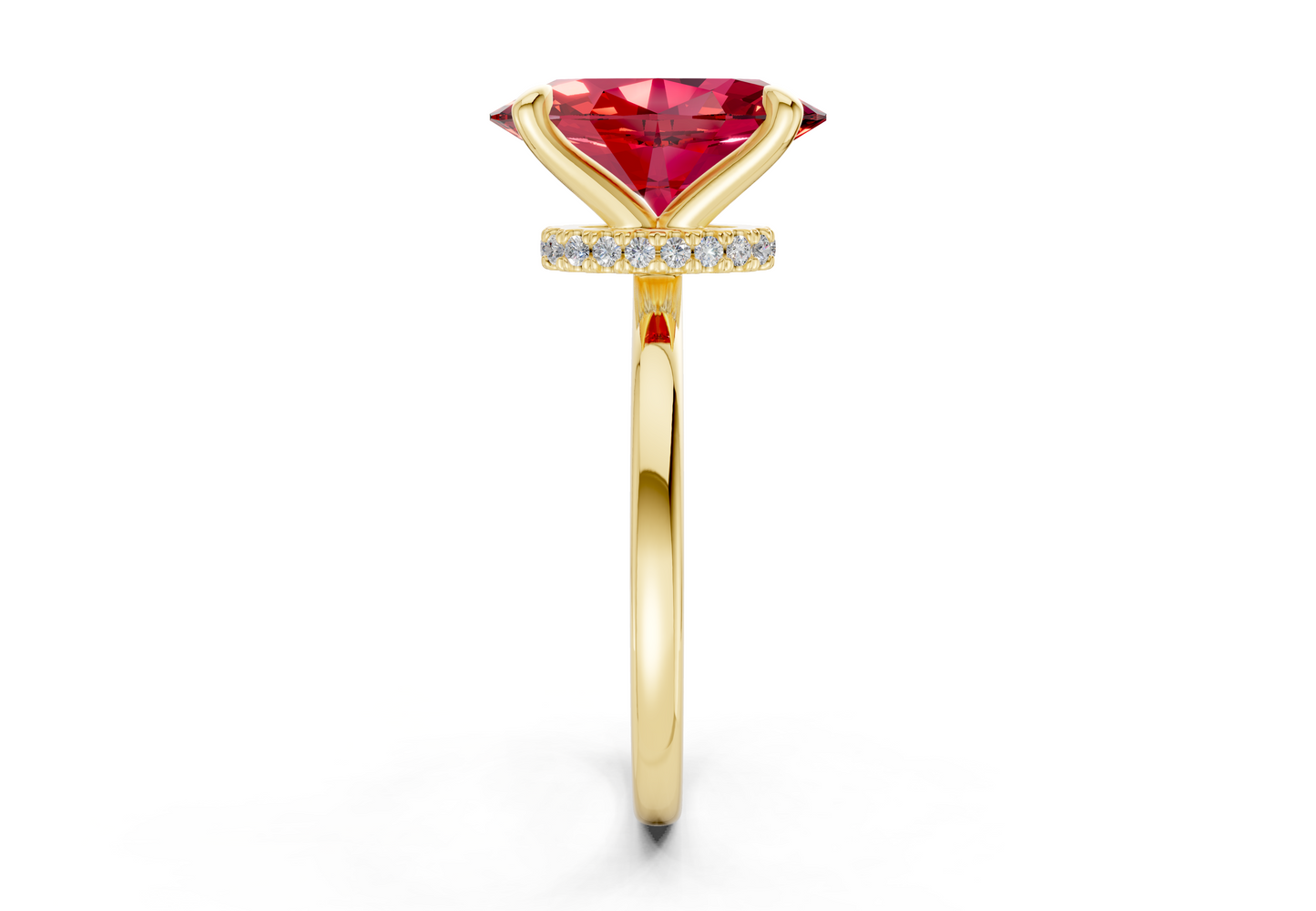 Seraphina Ruby Gemstone Solitaire Oval Cut 1.8mm Engagement Ring