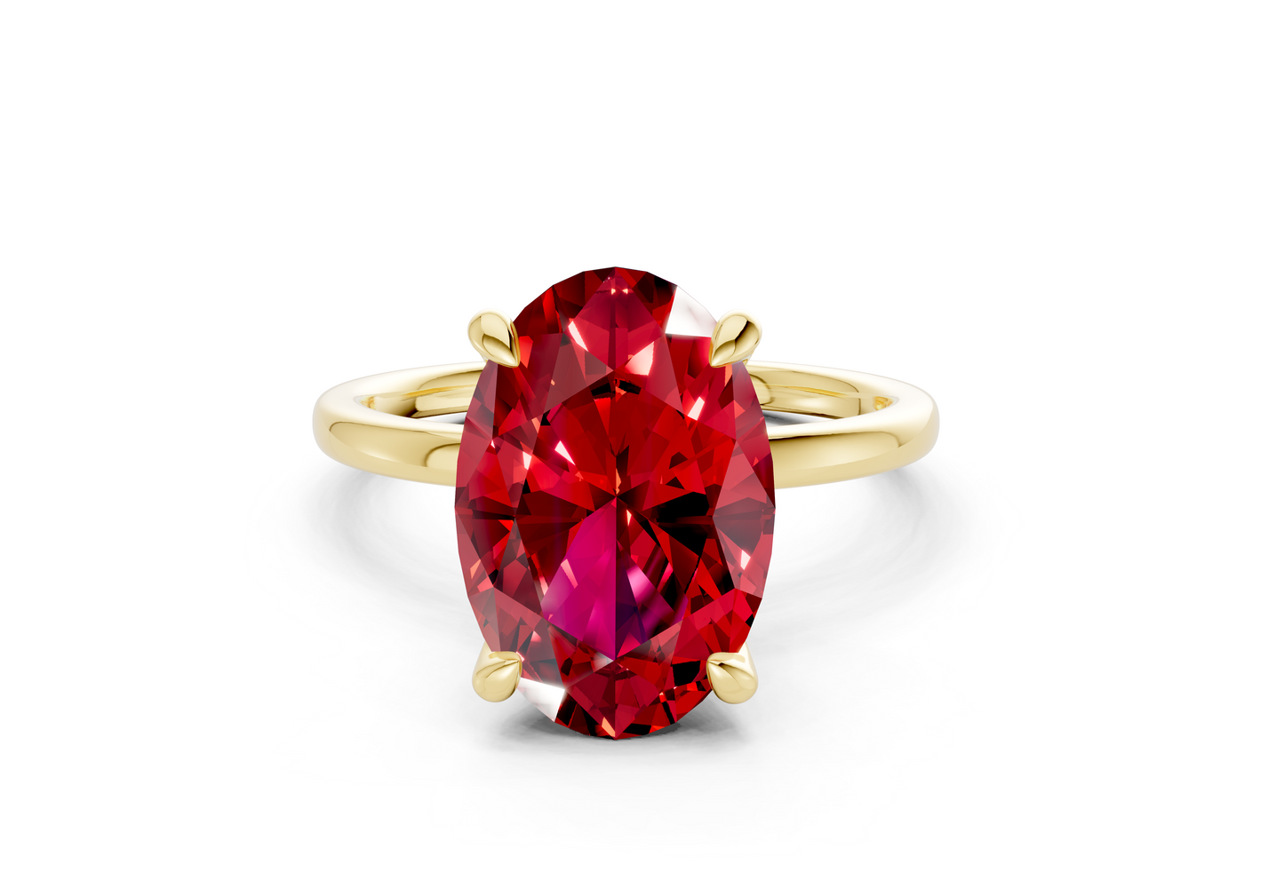 Seraphina Ruby Gemstone Solitaire Oval Cut 1.8mm Engagement Ring