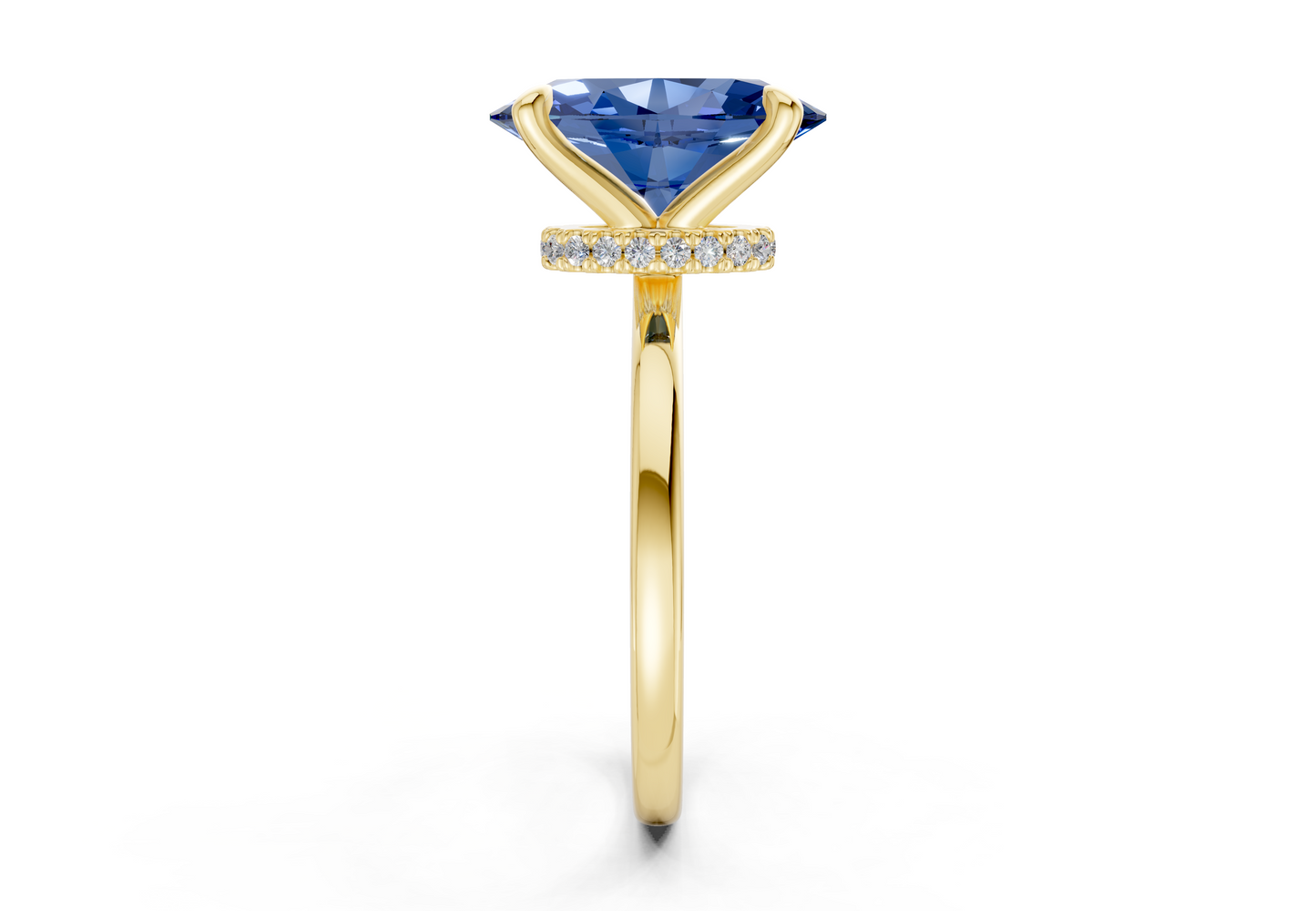 Seraphina Sapphire Gemstone Solitaire Oval Cut 1.8mm Engagement Ring