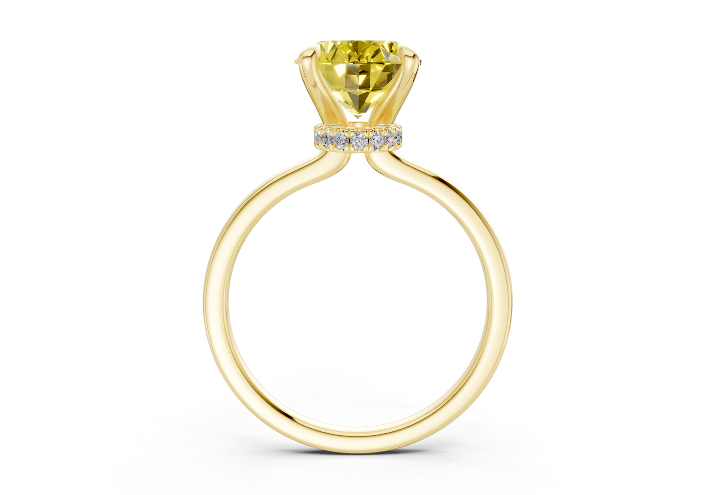Seraphina Yellow Diamond Solitaire Oval Cut 1.8mm Engagement Ring