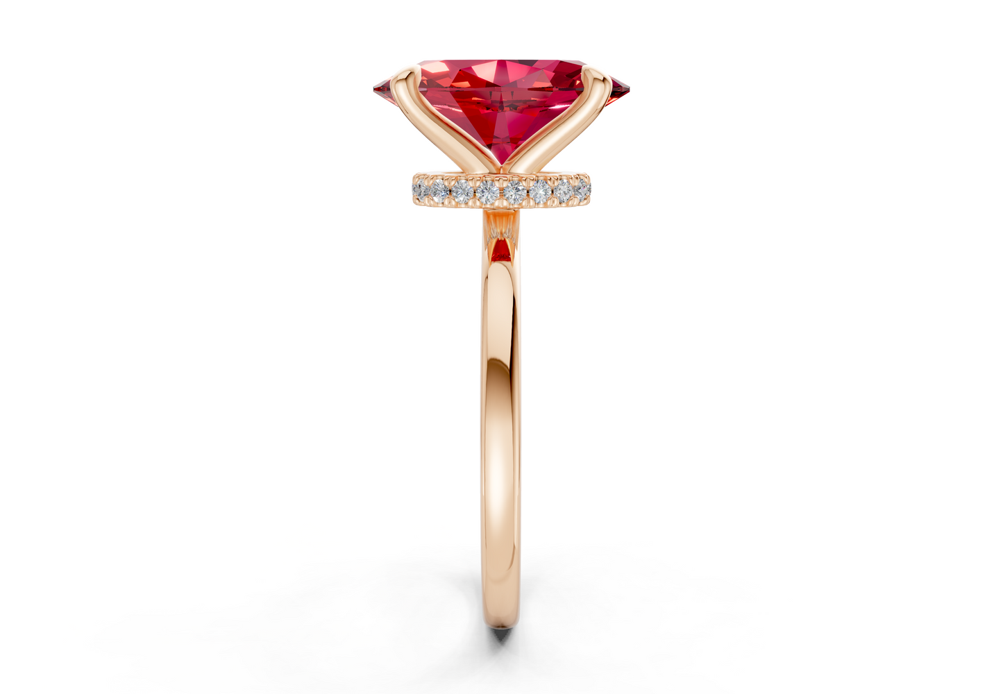 Seraphina Ruby Gemstone Solitaire Oval Cut 1.8mm Engagement Ring