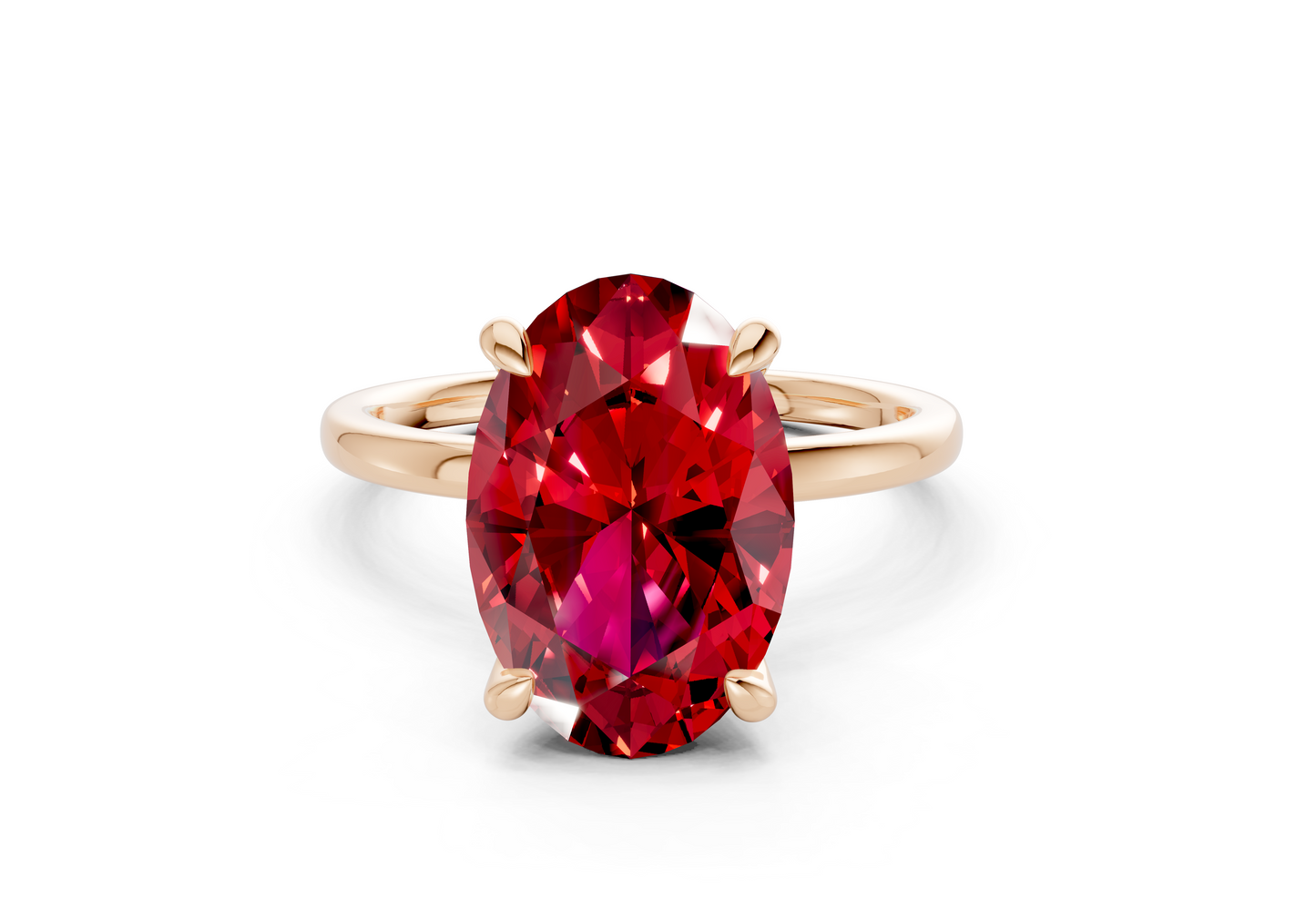 Seraphina Ruby Gemstone Solitaire Oval Cut 1.8mm Engagement Ring