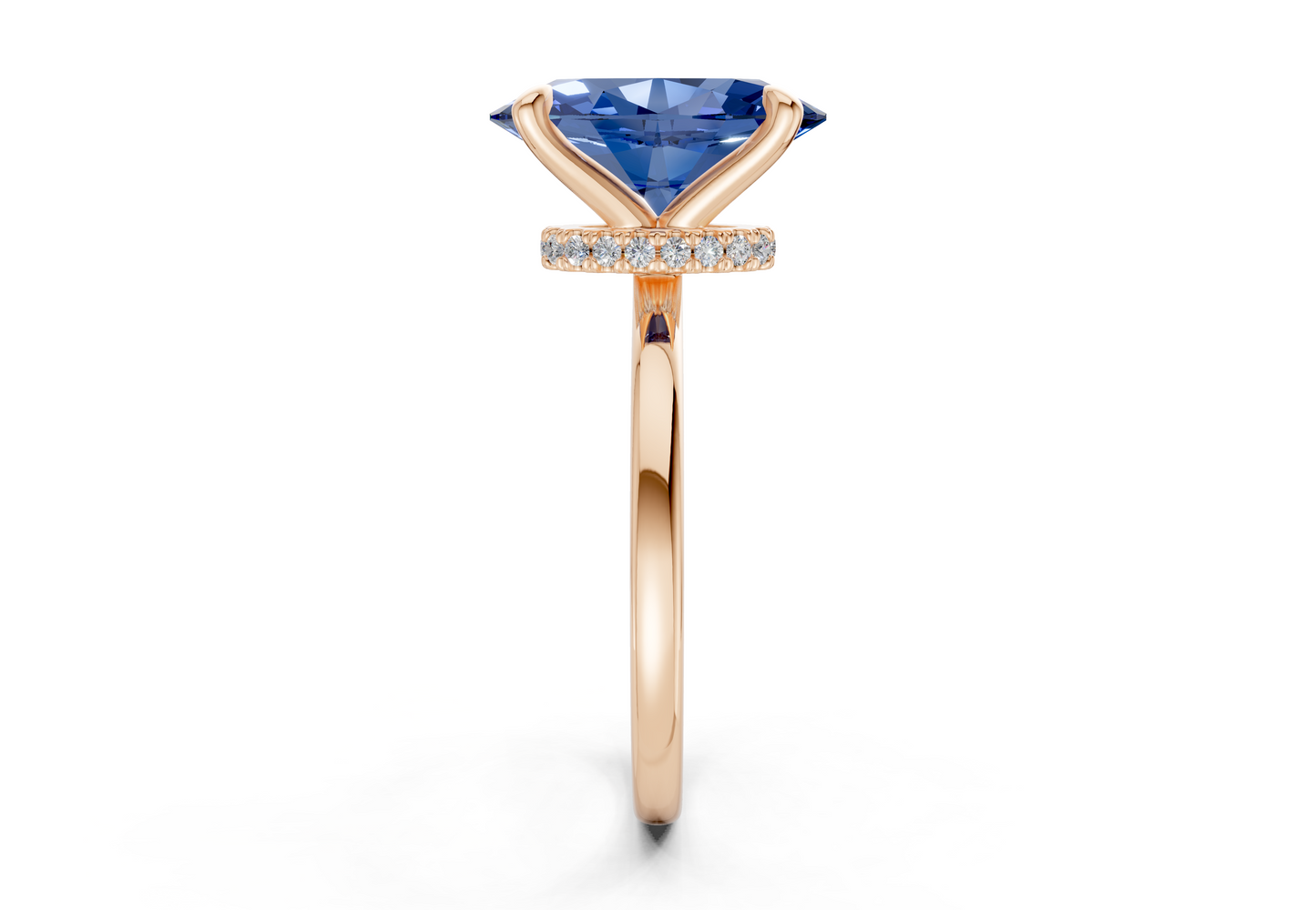 Seraphina Sapphire Gemstone Solitaire Oval Cut 1.8mm Engagement Ring