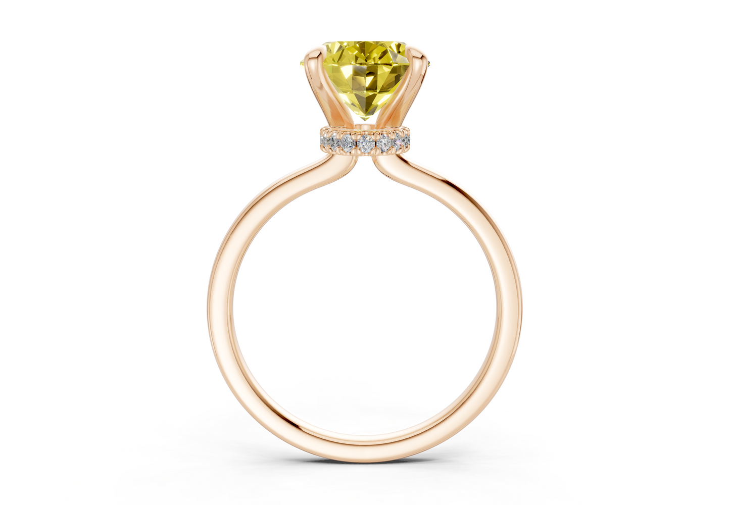 Seraphina Yellow Diamond Solitaire Oval Cut 1.8mm Engagement Ring