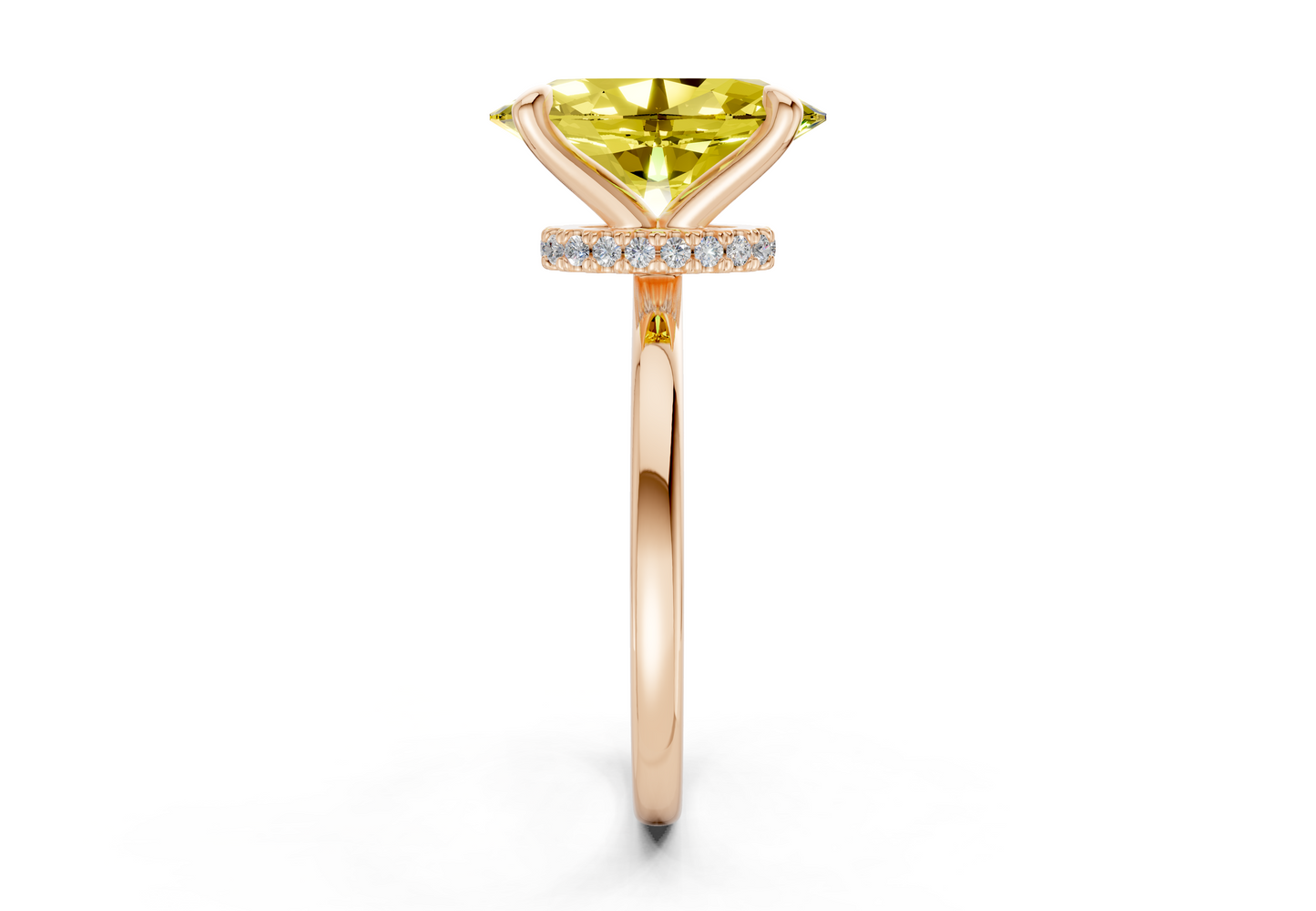 Seraphina Yellow Diamond Solitaire Oval Cut 1.8mm Engagement Ring