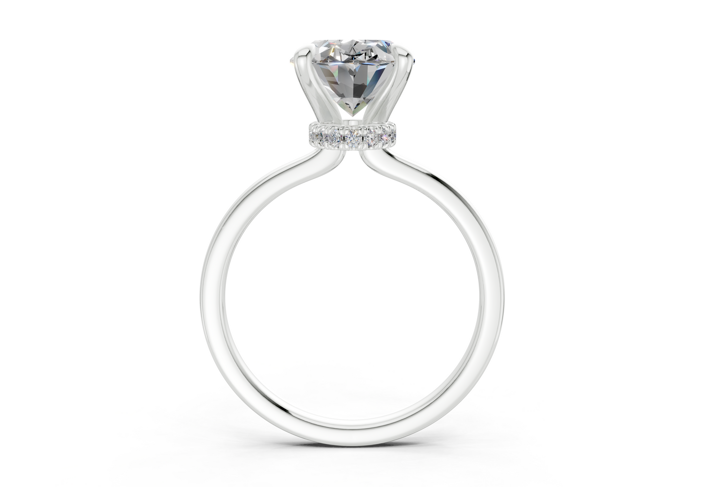 Seraphina Diamond Solitaire Oval Cut 1.8mm Engagement Ring