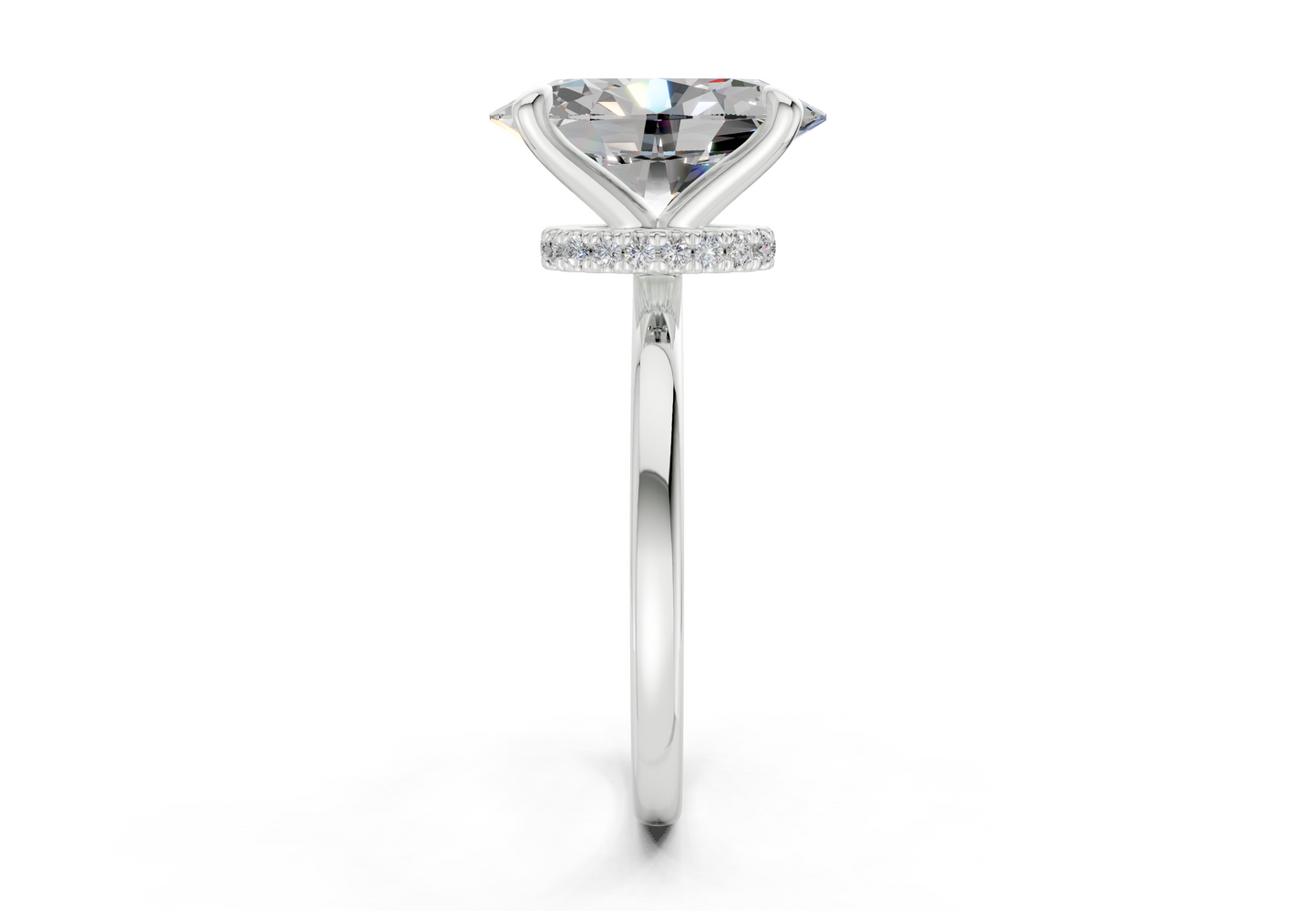 Seraphina Diamond Solitaire Oval Cut 1.8mm Engagement Ring