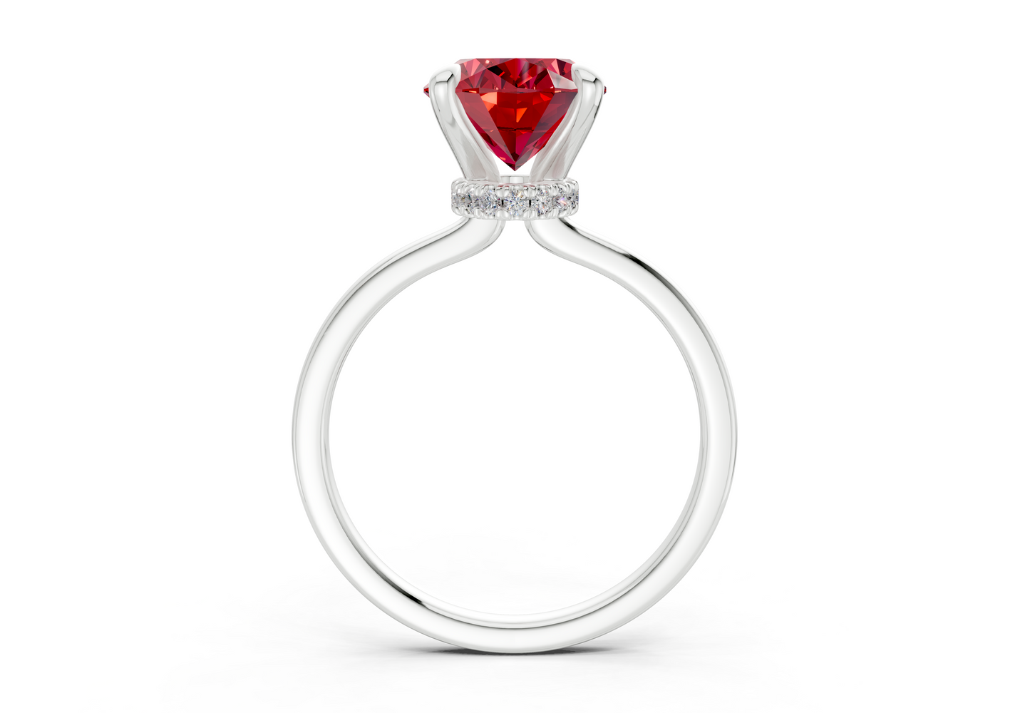 Seraphina Ruby Gemstone Solitaire Oval Cut 1.8mm Engagement Ring