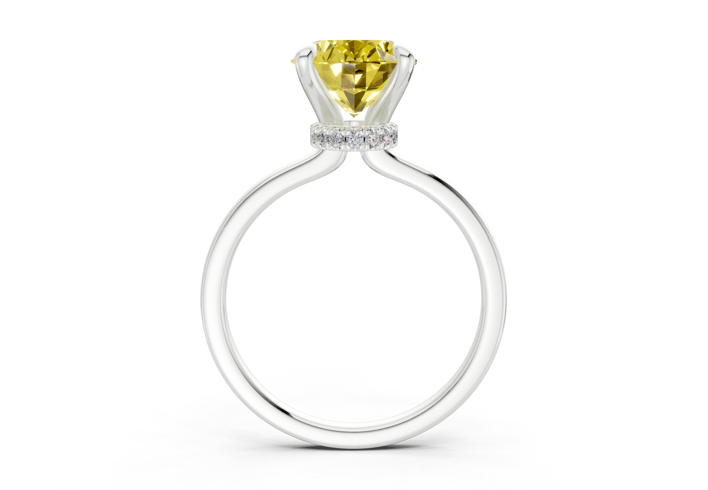 Seraphina Yellow Diamond Solitaire Oval Cut 1.8mm Engagement Ring