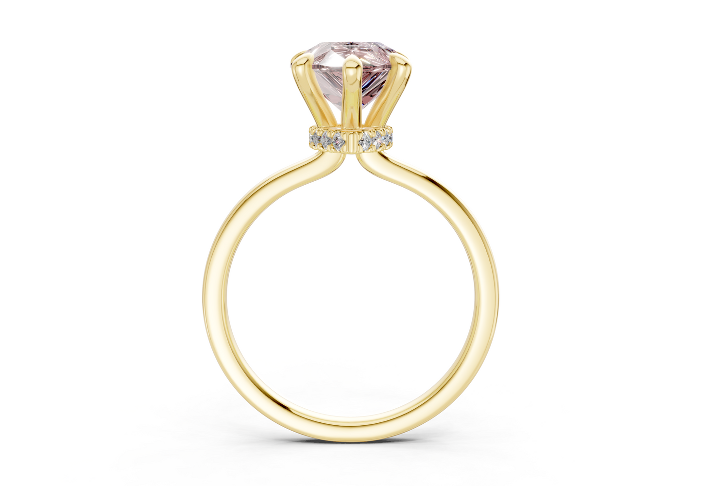 Seraphina Pink Diamond Solitaire Pear Cut 1.8mm Engagement Ring