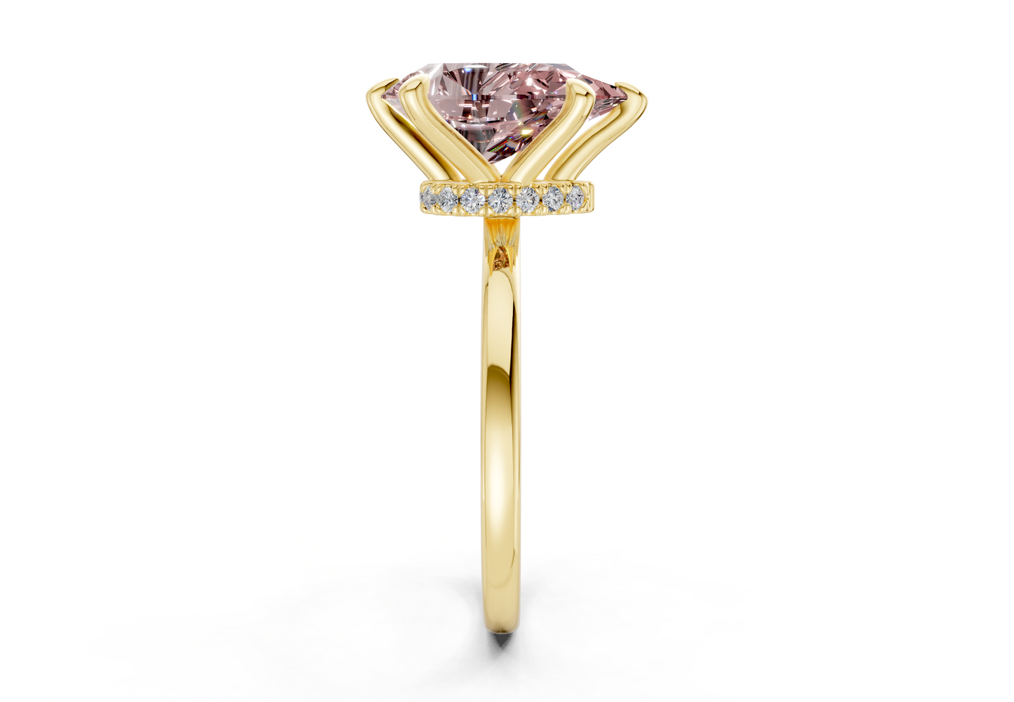 Seraphina Pink Diamond Solitaire Pear Cut 1.8mm Engagement Ring