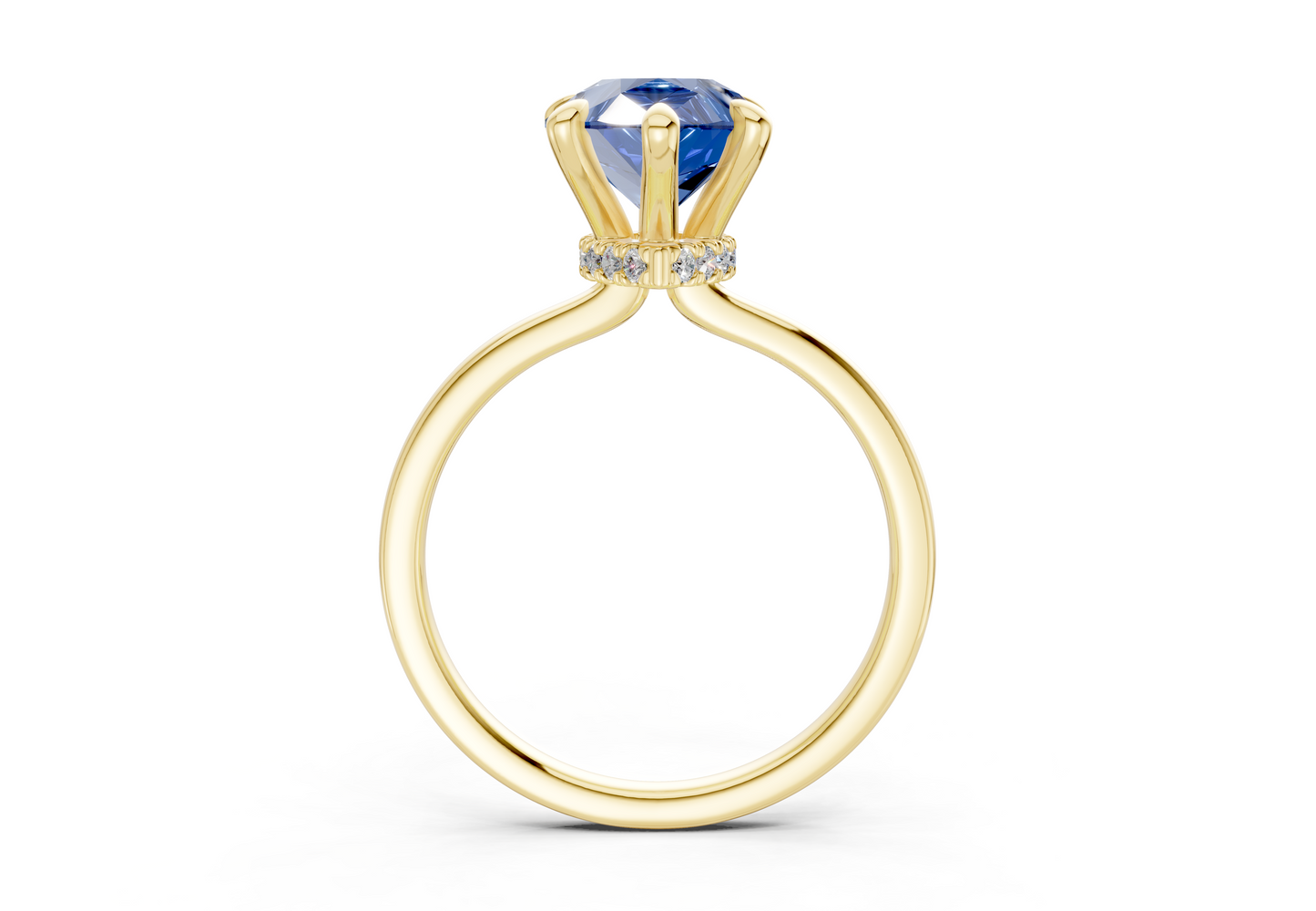 Seraphina Sapphire Gemstone Solitaire Pear Cut 1.8mm Engagement Ring