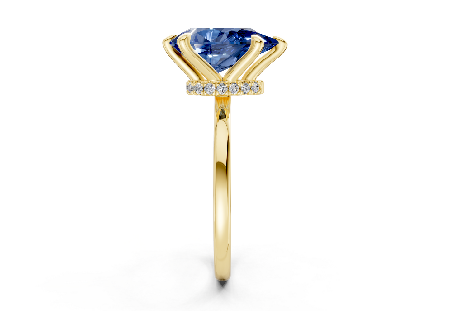Seraphina Sapphire Gemstone Solitaire Pear Cut 1.8mm Engagement Ring