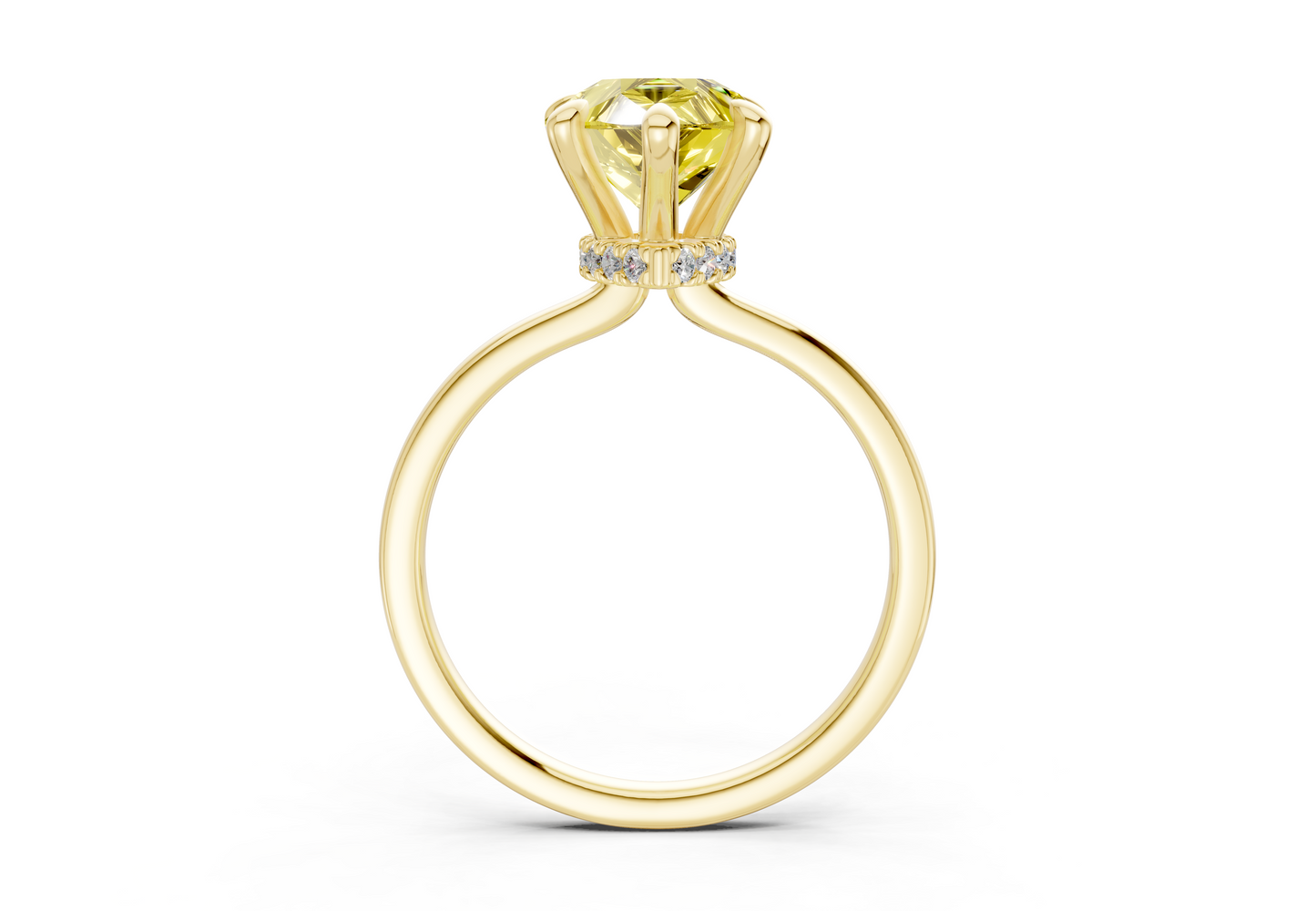 Seraphina Yellow Diamond Solitaire Pear Cut 1.8mm Engagement Ring