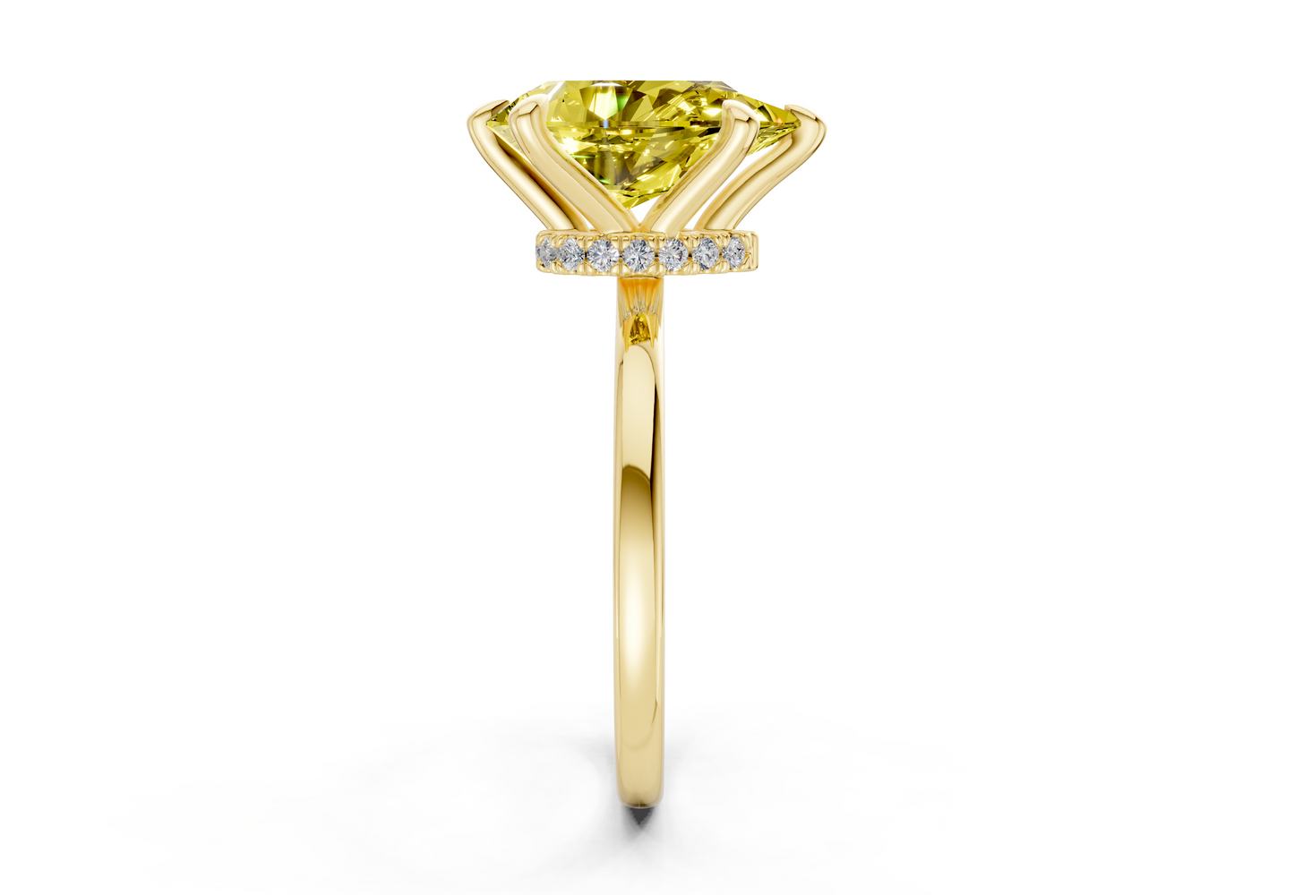 Seraphina Yellow Diamond Solitaire Pear Cut 1.8mm Engagement Ring