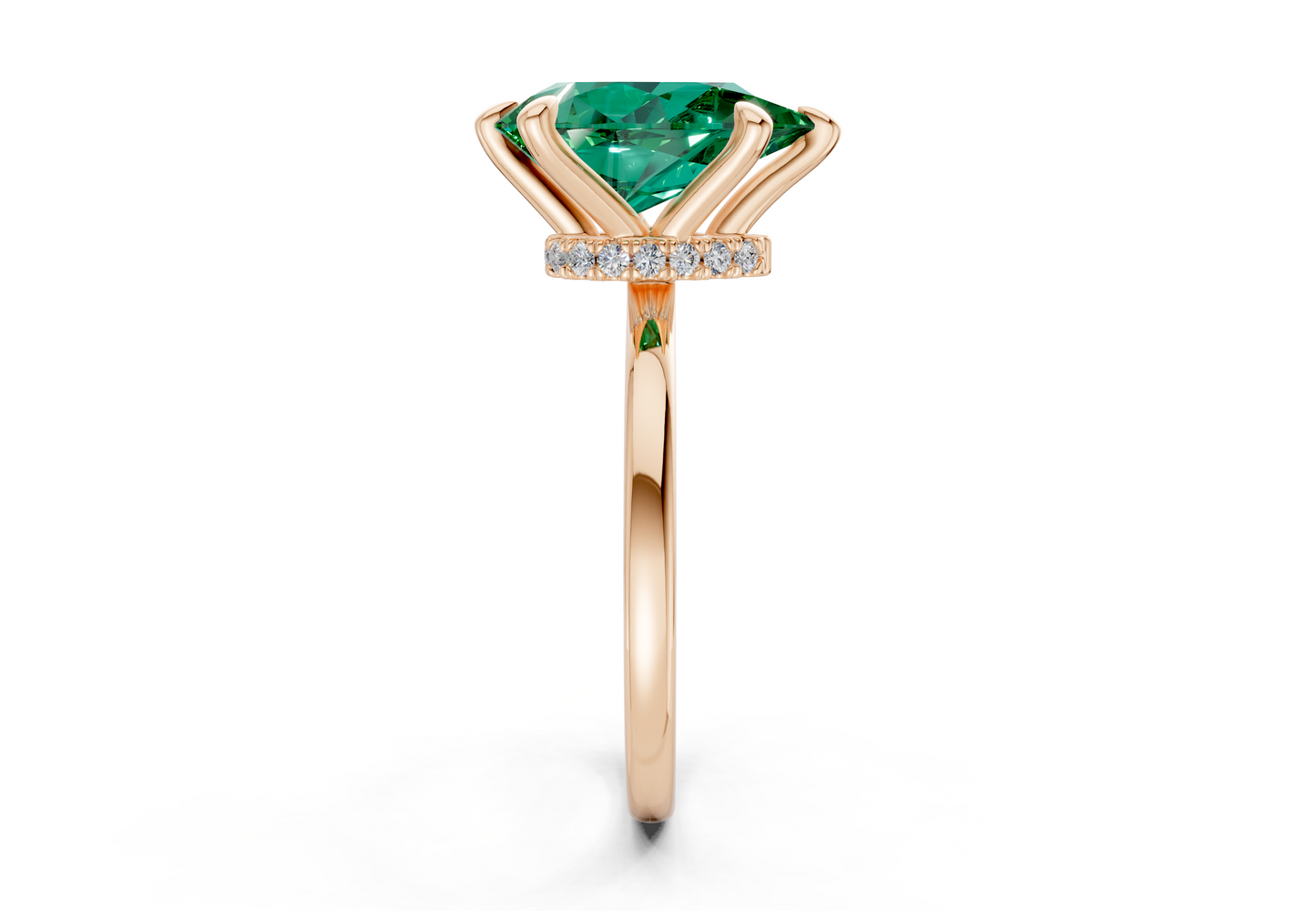 Seraphina Emerald Gemstone Solitaire Pear Cut 1.8mm Engagement Ring