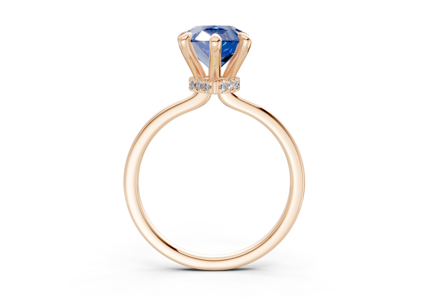 Seraphina Sapphire Gemstone Solitaire Pear Cut 1.8mm Engagement Ring