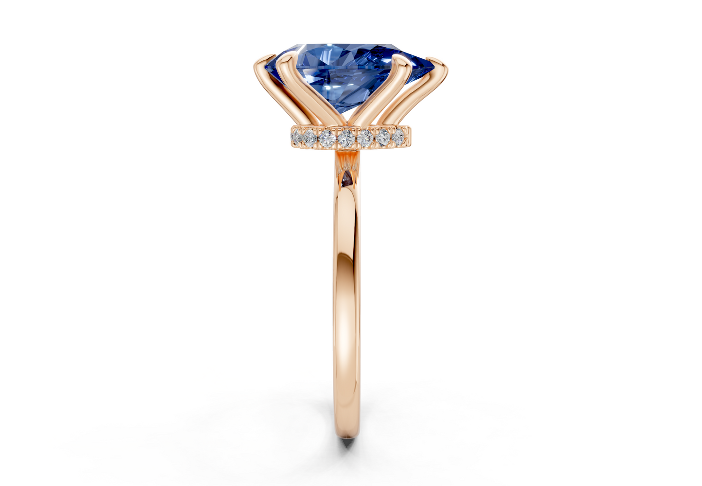 Seraphina Sapphire Gemstone Solitaire Pear Cut 1.8mm Engagement Ring
