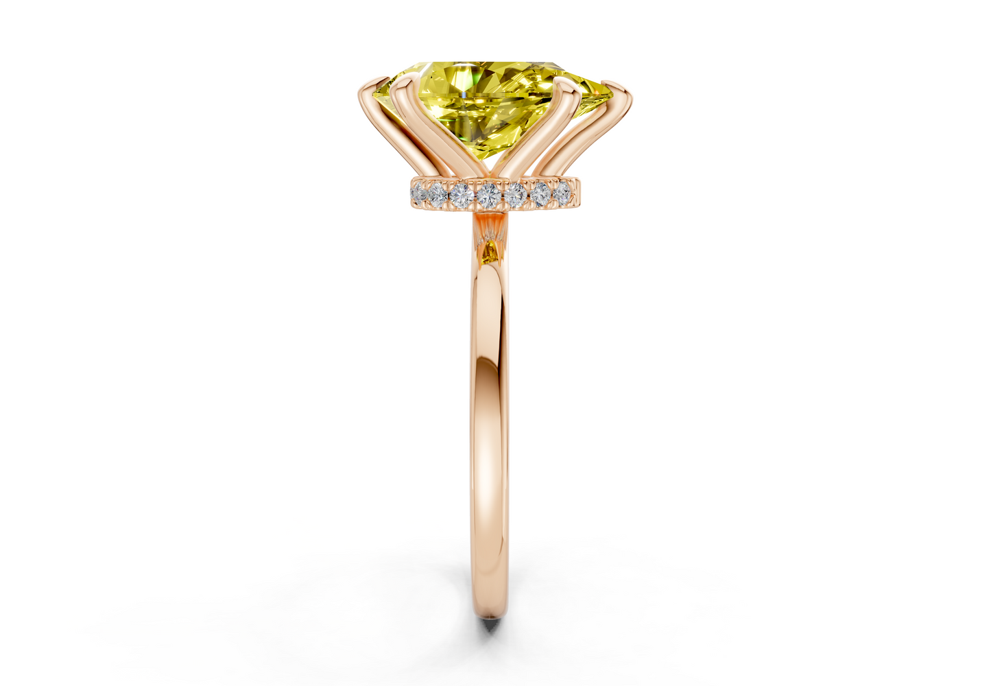Seraphina Yellow Diamond Solitaire Pear Cut 1.8mm Engagement Ring