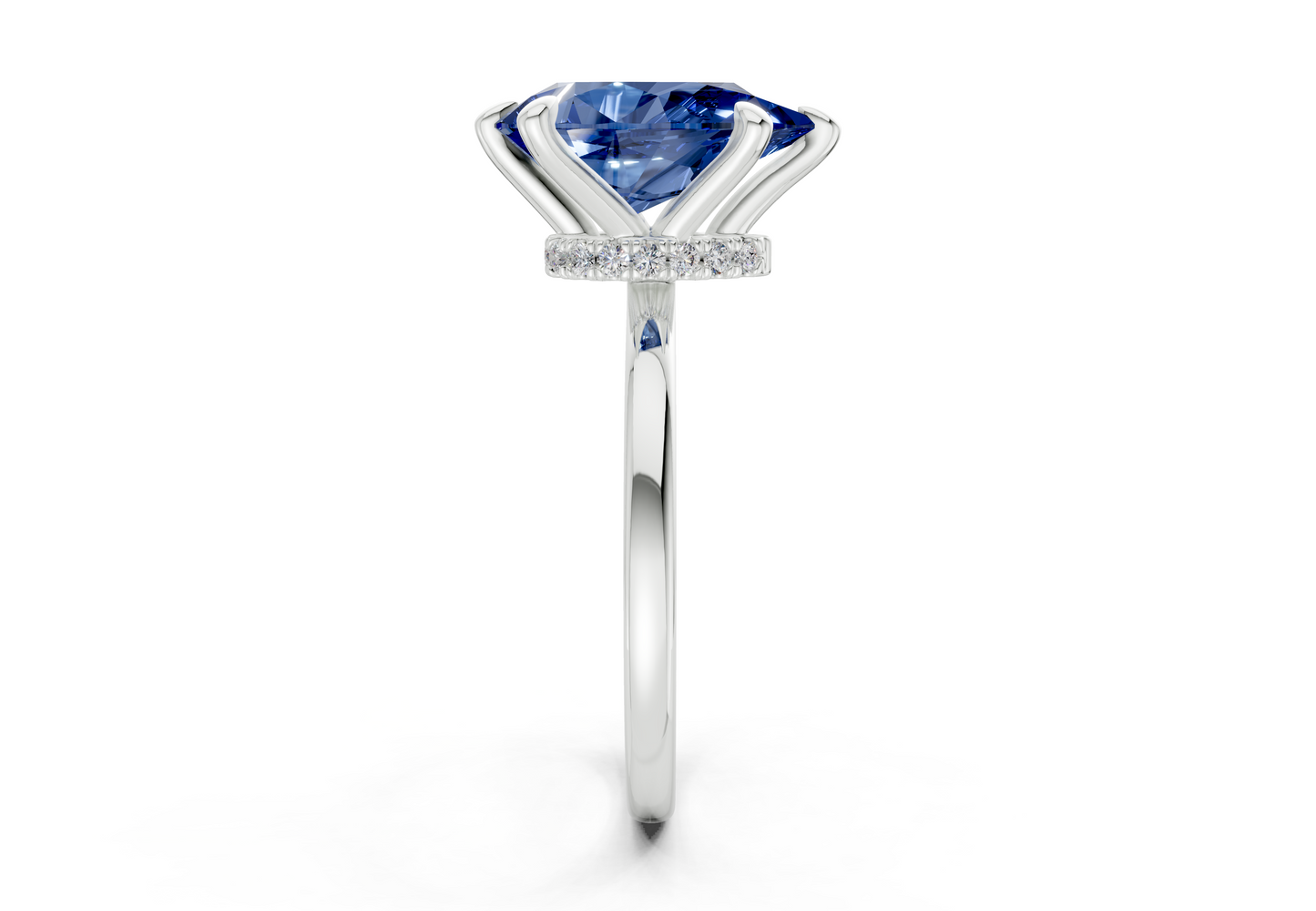 Seraphina Sapphire Gemstone Solitaire Pear Cut 1.8mm Engagement Ring