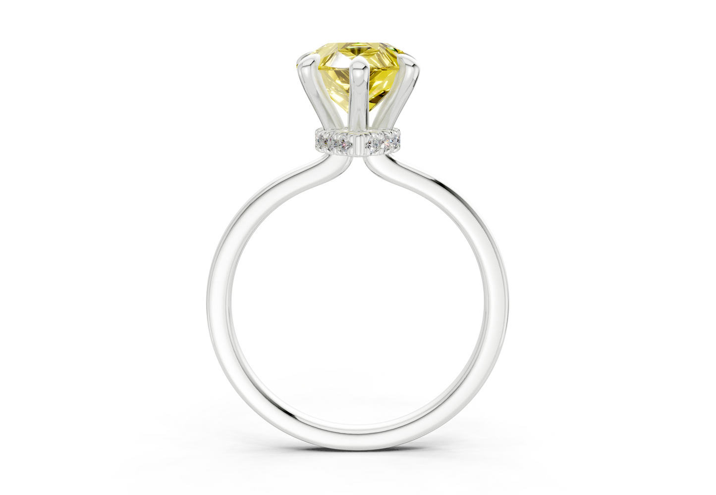 Seraphina Yellow Diamond Solitaire Pear Cut 1.8mm Engagement Ring