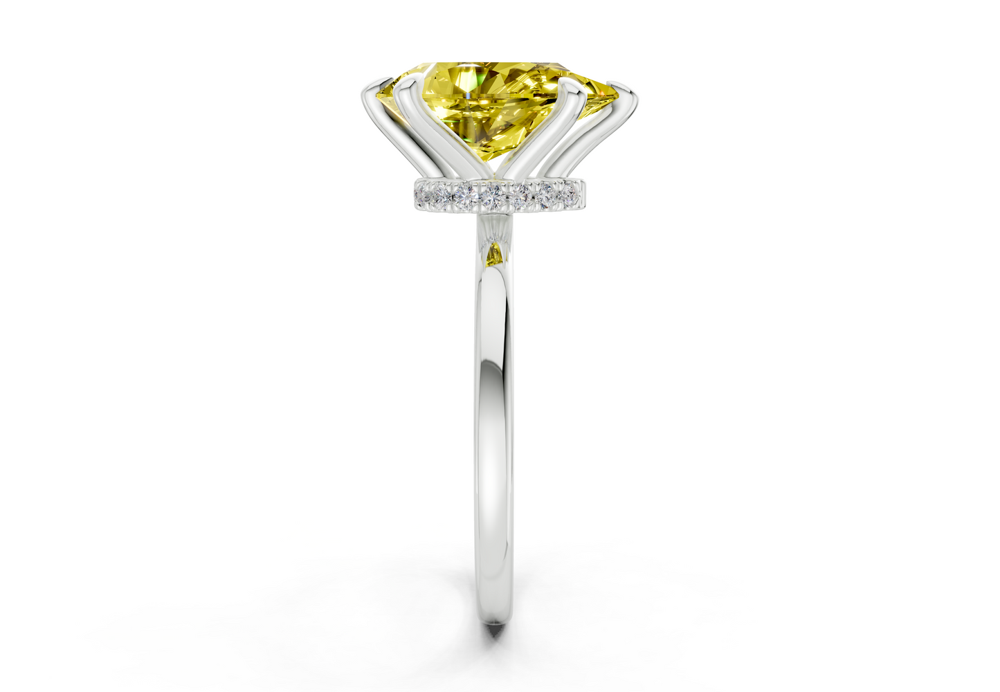 Seraphina Yellow Diamond Solitaire Pear Cut 1.8mm Engagement Ring
