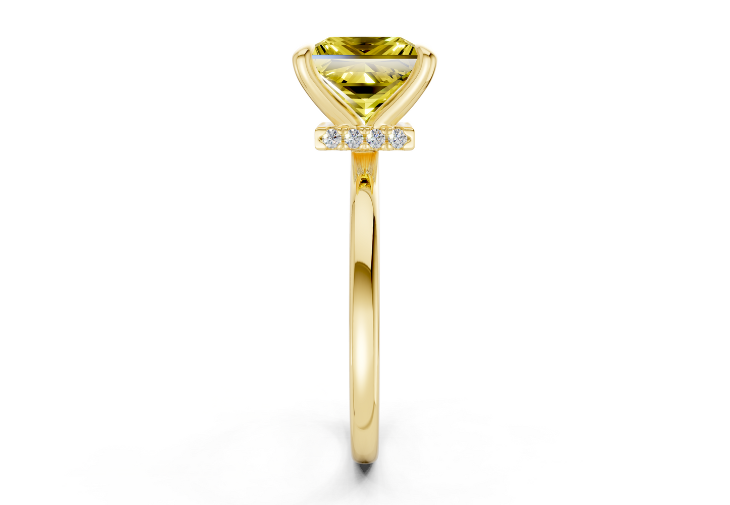 Seraphina Yellow Diamond Solitaire Princess Cut 1.8mm Engagement Ring