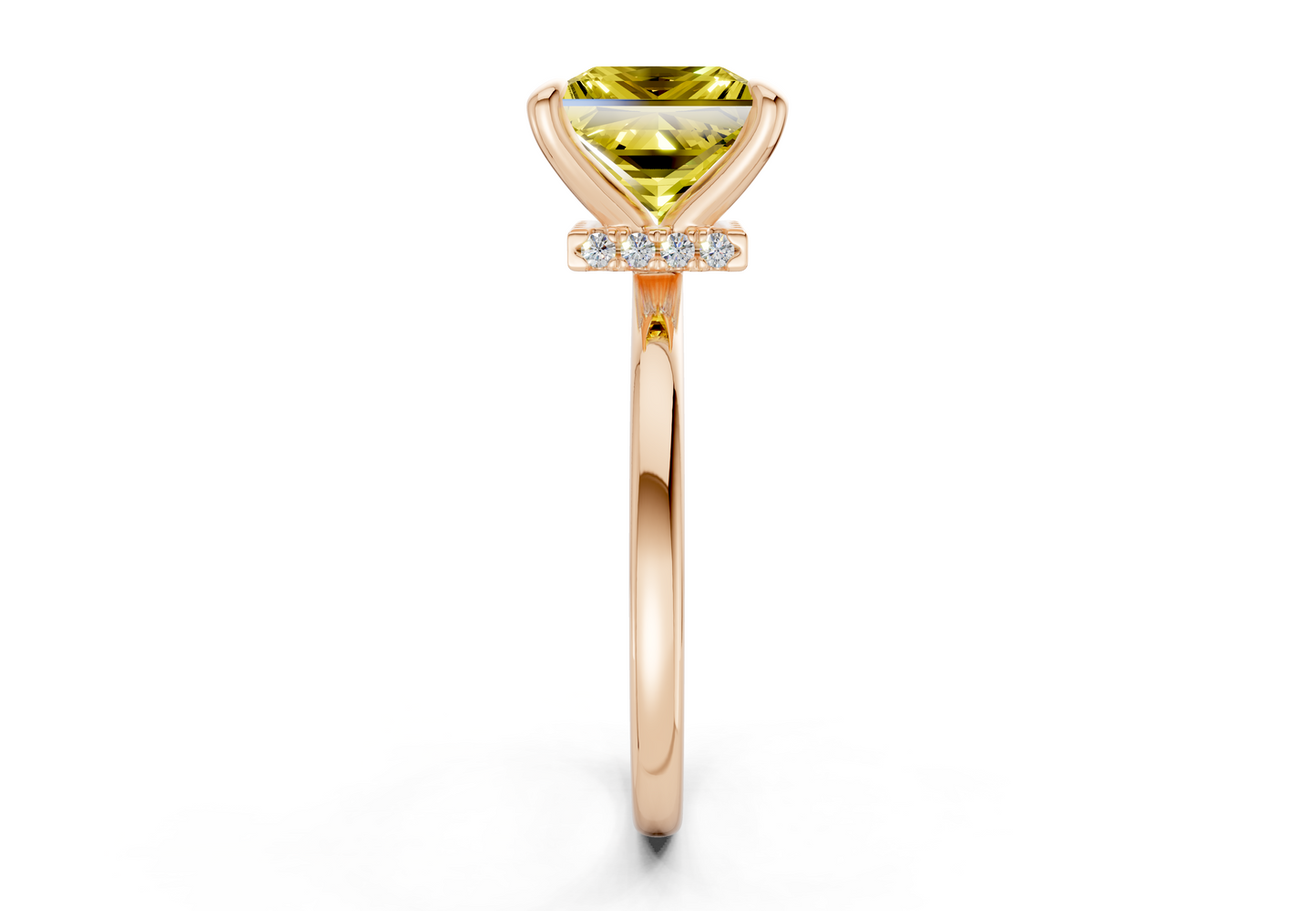Seraphina Yellow Diamond Solitaire Princess Cut 1.8mm Engagement Ring