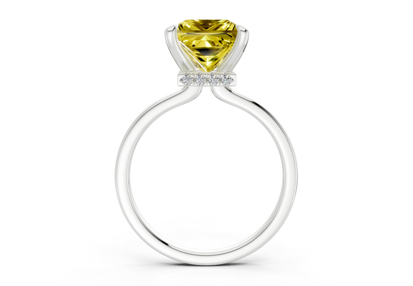 Seraphina Yellow Diamond Solitaire Princess Cut 1.8mm Engagement Ring