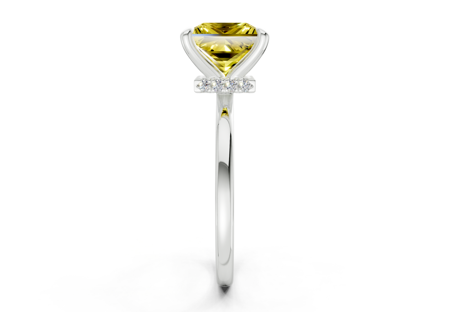 Seraphina Yellow Diamond Solitaire Princess Cut 1.8mm Engagement Ring