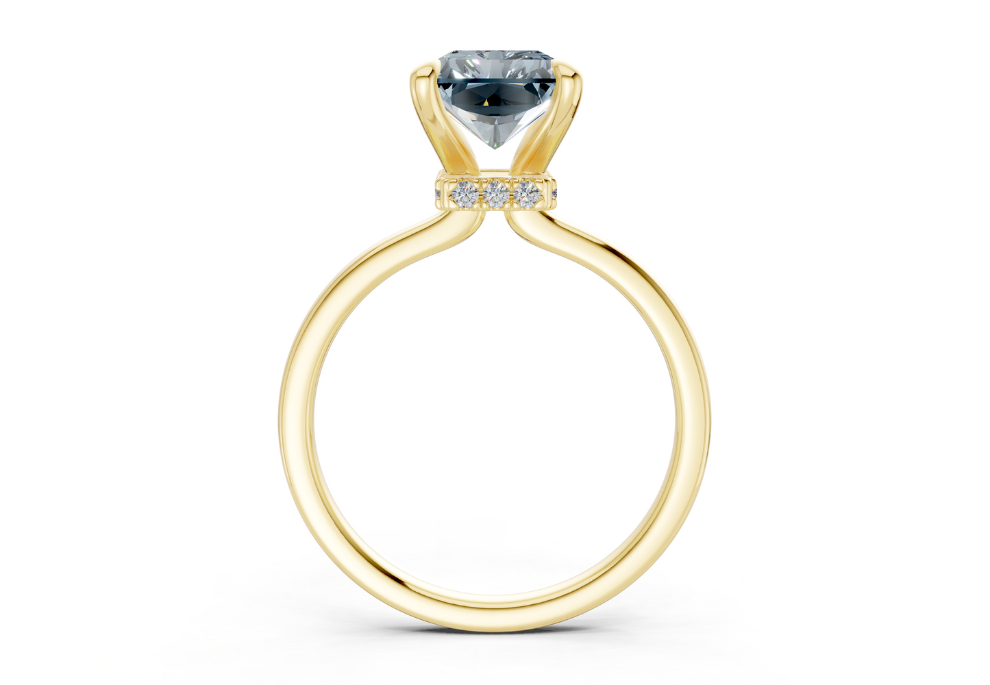 Seraphina Blue Diamond Solitaire Radiant Cut 1.8mm Engagement Ring