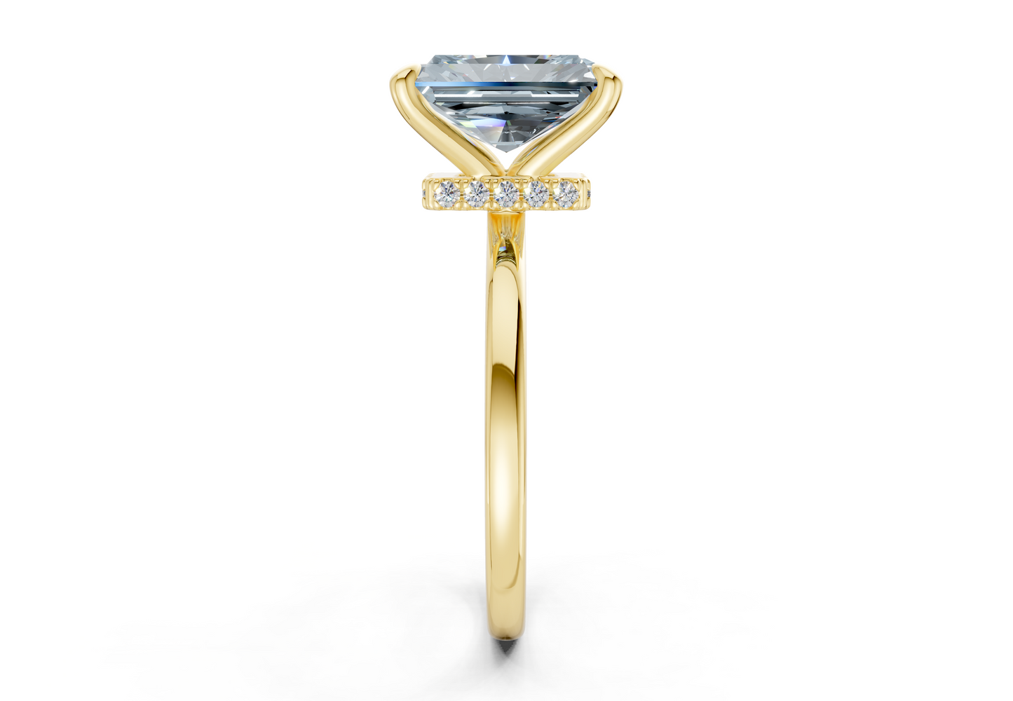 Seraphina Blue Diamond Solitaire Radiant Cut 1.8mm Engagement Ring